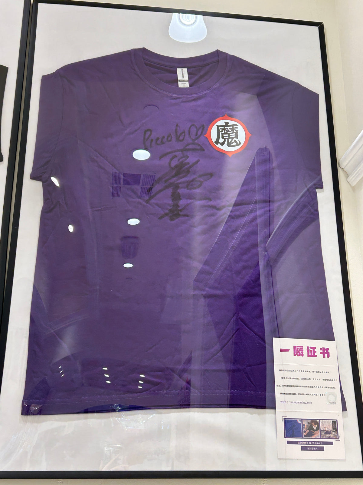 Furukawa Toshio (Voice Actor of Piccolo from Dragon Ball) autograph on Dragon Ball T-shirt