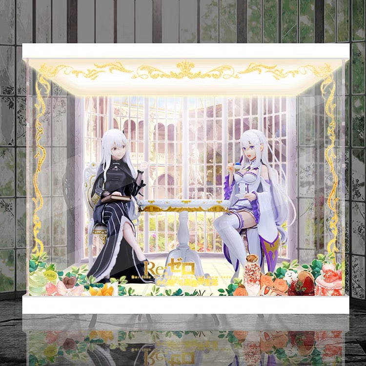 Re:Zero Starting Life in Another World KD Colle Echidna & Emilia (Tea Party Ver.)Dust Proof Display Case
